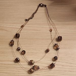 Antique Brown Beaded Necklace